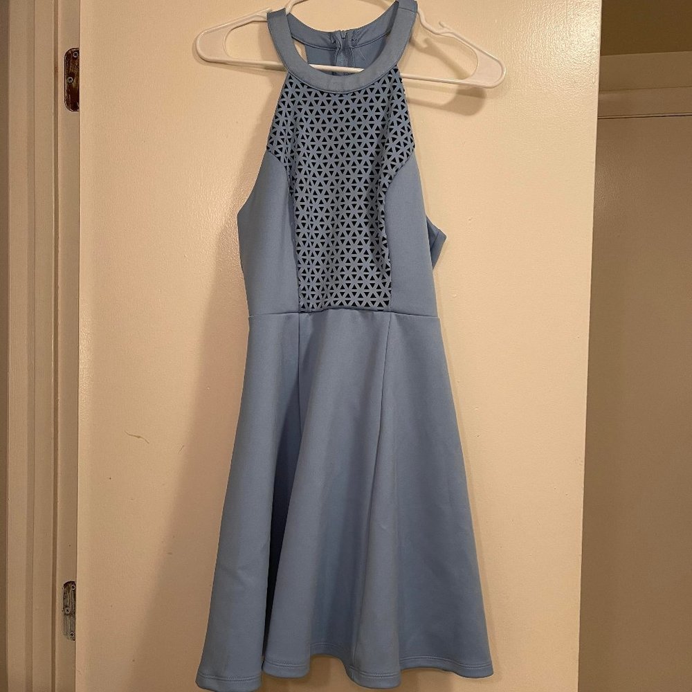 Sequin Hearts Powder Blue Homecoming/Event Dress